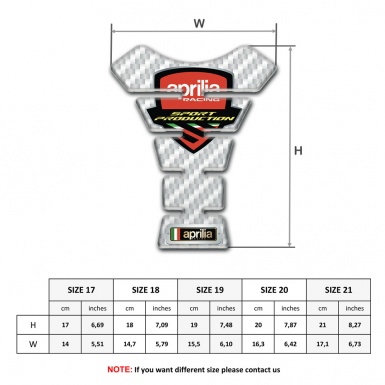 Aprilia Tank Pad Protector White Carbon Decoration 