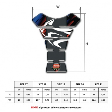 Aprilia Tank Pad Protector Blue Red Patterns with White Logo 