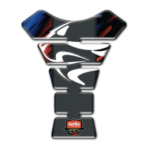 Aprilia Tank Pad Protector Blue Red Patterns with White Logo 