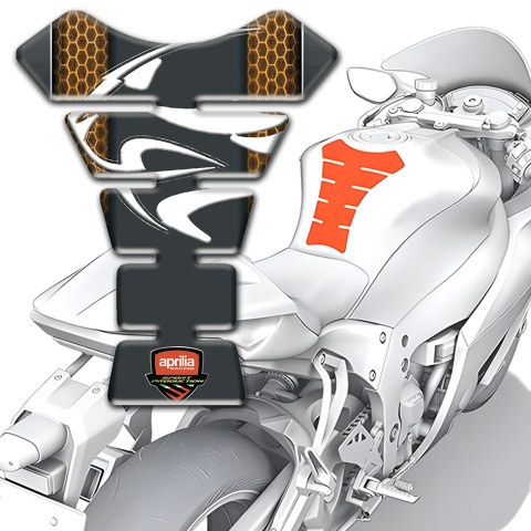 Aprilia Tank Fuse Copper Honeycomb Base Style and White Logo 