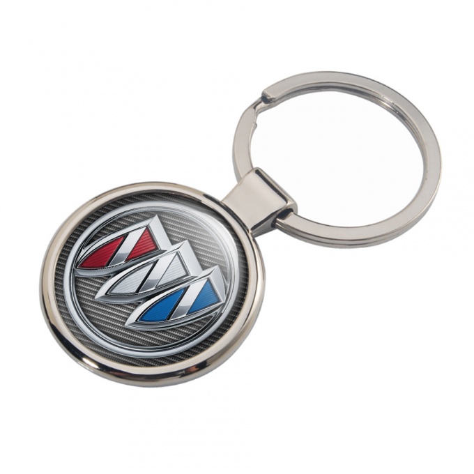 Buick Metal Key Ring Light Carbon Chrome Logo Design 