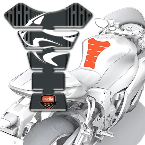 Aprilia Tank Guard Pads Gray Detail Base Tiger Head Logo 