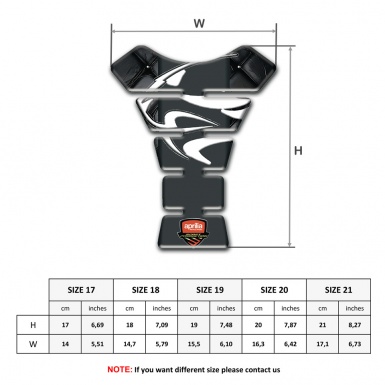 Aprilia Tank Pad Protector Black Leather Base White Logo 