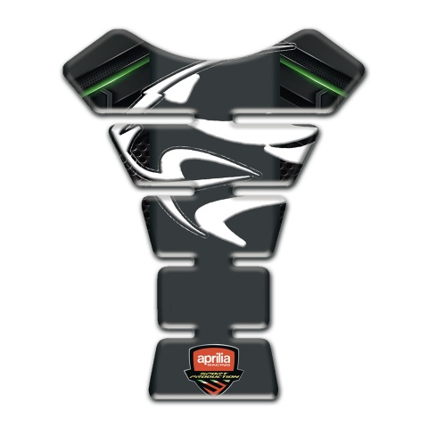 Aprilia Tank Pad Protector Black Green Background and White Logo 
