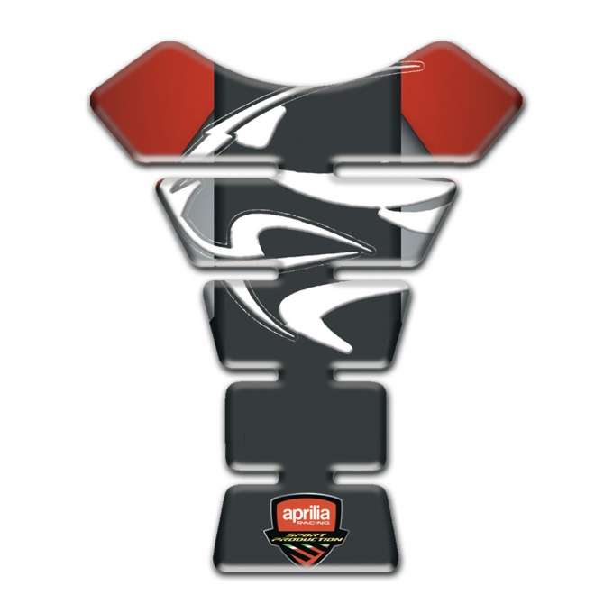 Aprilia Tank Fuse Gray Red Background Graphite Logo Panel 