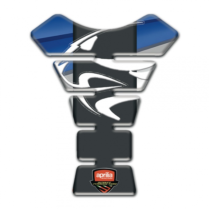 Aprilia Tank Guard Pads Blue Gray background Tiger Head Logo 