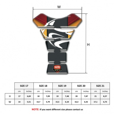 Aprilia Tank Pad Motorbike Yellow Red background Graphite Logo Panel 
