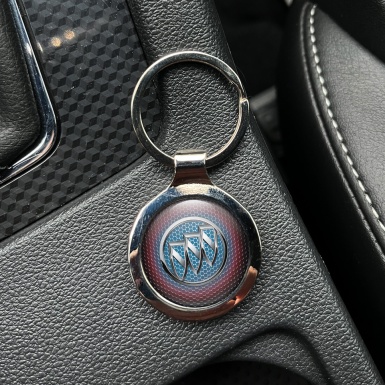 Buick Metal Fob Chain Dark Red Blue Honeycomb Design