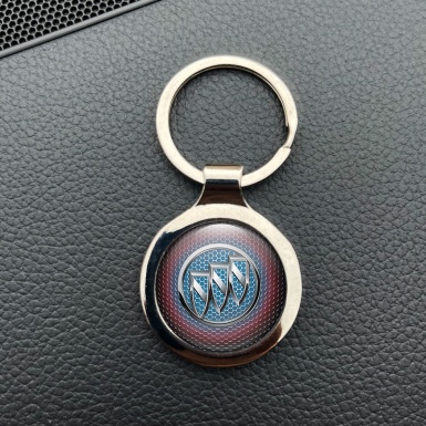 Buick Metal Fob Chain Dark Red Blue Honeycomb Design