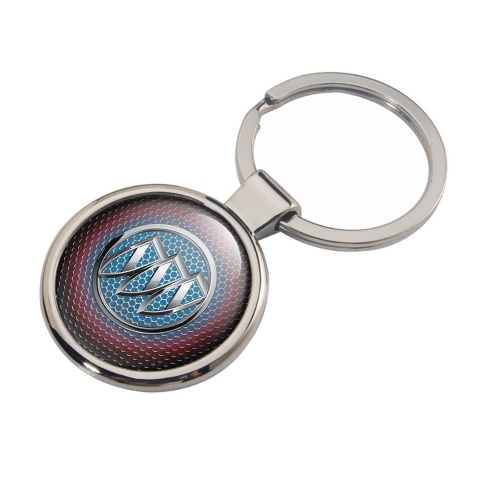 Buick Metal Fob Chain Dark Red Blue Honeycomb Design