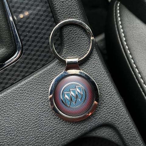 Buick Metal Fob Chain Dark Red Blue Honeycomb Design