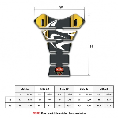 Aprilia Tank Fuse Yellow Print Background Tiger Head logo 