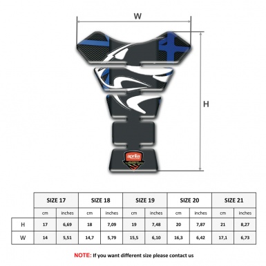 Aprilia Tank Pad Protector Black with Blue Patterns background 