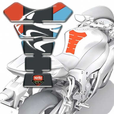 Aprilia Tank Fuse Blue Red Background Graphite Logo Panel 