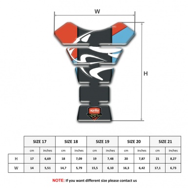 Aprilia Tank Fuse Blue Red Background Graphite Logo Panel 