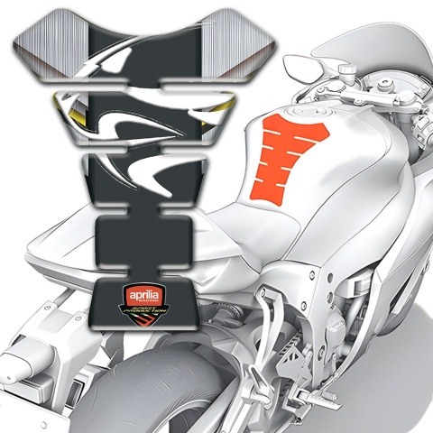 Aprilia Tank Protector Silver background Style 
