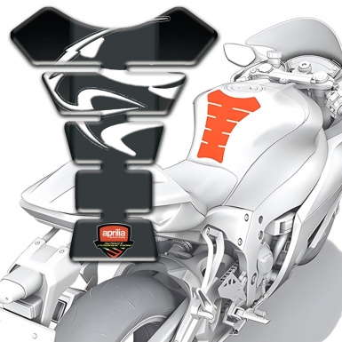 Aprilia Tank Guard Pads Black warp White Tiger Head Logo 