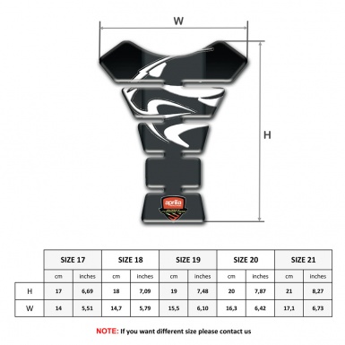 Aprilia Tank Guard Pads Black warp White Tiger Head Logo 