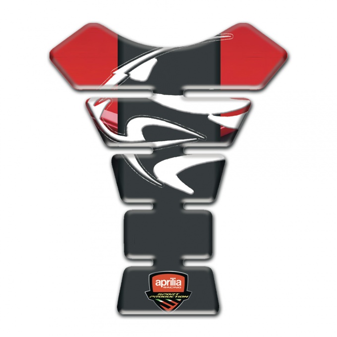 Aprilia Tank Pad Protector Red Base Graphite Logo panel 