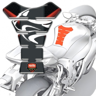 Aprilia Tank Guard Pads Black with Red Detail Background 