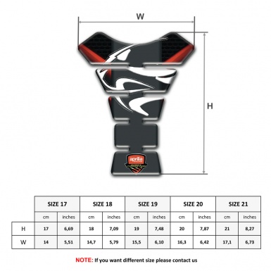 Aprilia Tank Guard Pads Black with Red Detail Background 