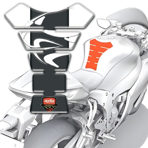 Aprilia Tank Fuse Stylish White Background Model 