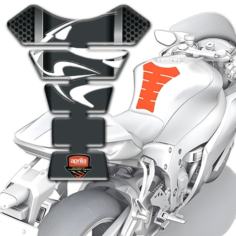 Aprilia Tank Protector Gray Vertical Lines background Edition 