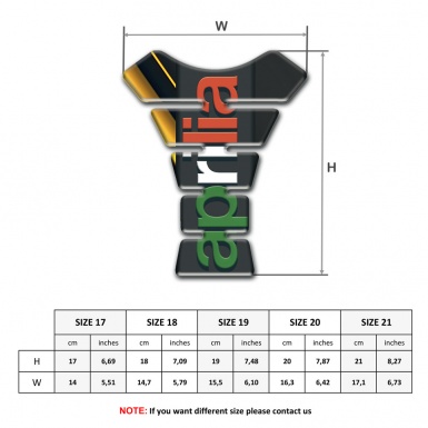 Aprilia Tank Pad Motorbike Diagonal Yellow Tapes Decoration Colorful Logo