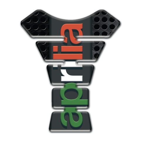 Aprilia Tank Guard Pads Black Perforated Base Colorful Logo 