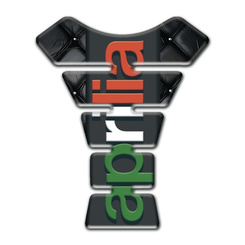 Aprilia Tank Pad Protector Black Leather effect base Colorful Logo 