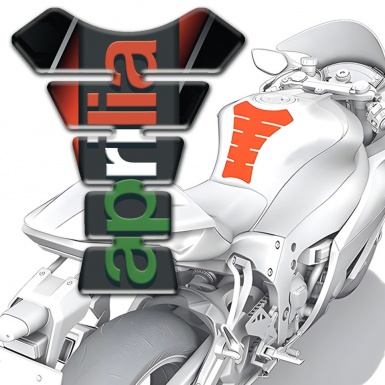 Aprilia Tank Pad Motorbike Red Black base Colorful Logo 