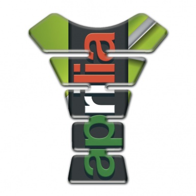 Aprilia Tank Pad Motorbike Green Background Colorful Vertical logo 