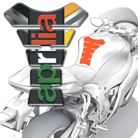 Aprilia Tank Pad Protector Silicone Sticker with Vertical Logo Style 