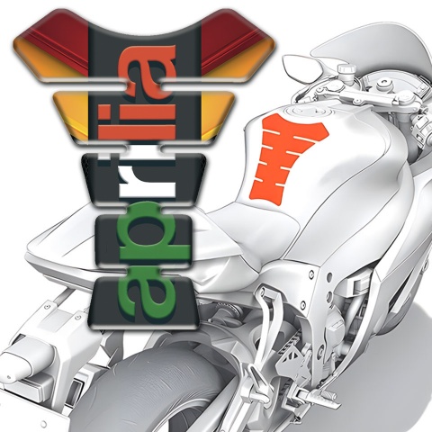 Aprilia Tank Guard Pads Red Yellow Base with Graphit Panel Colorful Logo 