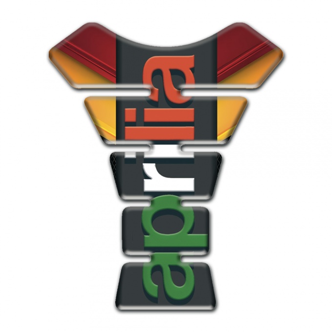 Aprilia Tank Guard Pads Red Yellow Base with Graphit Panel Colorful Logo 