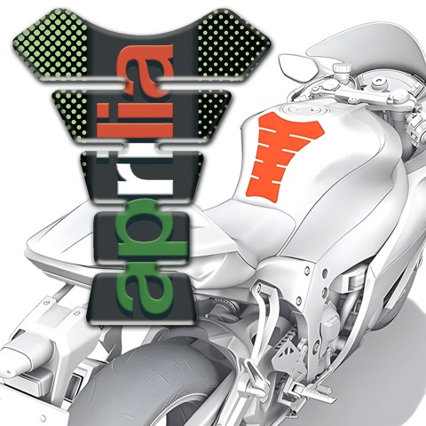 Aprilia  Tank Pad Protector Green Dots Base Colrful Logo 