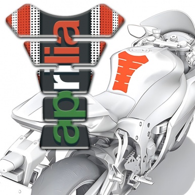 Aprilia Tank Fuse Silver Red Base Stylish Logo 
