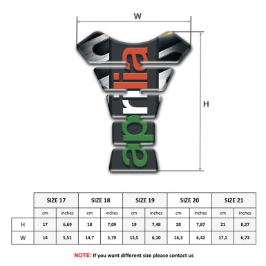 Aprilia Tank Protector Iron Base Detail Colorful Logo 