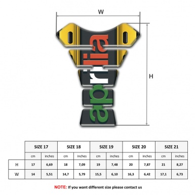 Aprilia Tank Pad Motorbike Yellow Print Base Colorful Logo 
