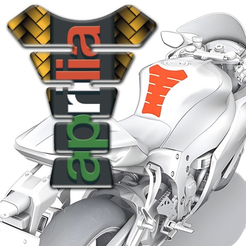 Aprilia Tank Pad Motorbike Yellow Mosaic Base Colorful Logo 