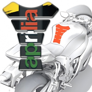 Aprilia Tank Protector Yellow Black Painting Base Colorful logo 