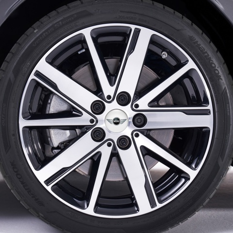 Mini Cooper Domed Stickers Wheel Center Cap White Background