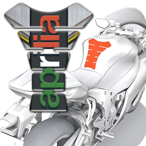Aprilia Tank Guard Pads Silver Yellow Decoration Base Colorful Logo