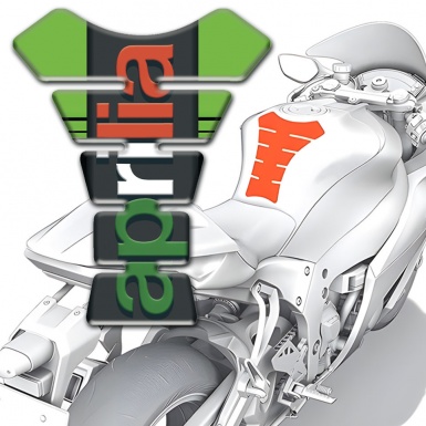 Aprilia Tank Guard Pads Green Base Colorful Logo 