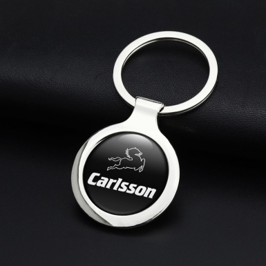 Mercedes Carlsson Metal Key Ring  Black White Logo Design