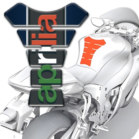 Aprilia Tank Pad Motorbike Blue Background with Colorful logo 
