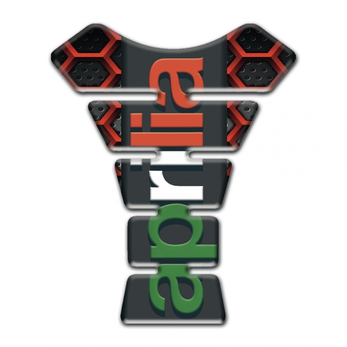 Aprilia Tank Guard Pads Red Grid Base Colorful Logo 