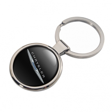 Chrysler Keychain Metal Black Silver Blue Logo Edition