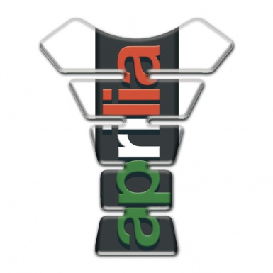 Aprilia Tank Guard Pads White Base Graphite Panel with Colorful Logo 