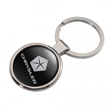Chrysler Key Fob Metal Black Light Grey Penta Logo Design